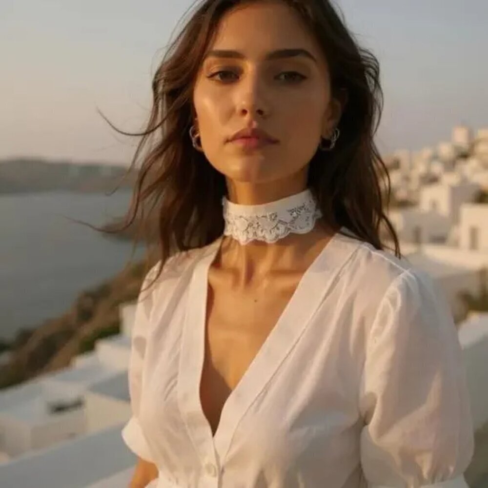 NWT HAH All Choked Up Cream White Lace Choker Coquette Romantic Angelcore SMALL